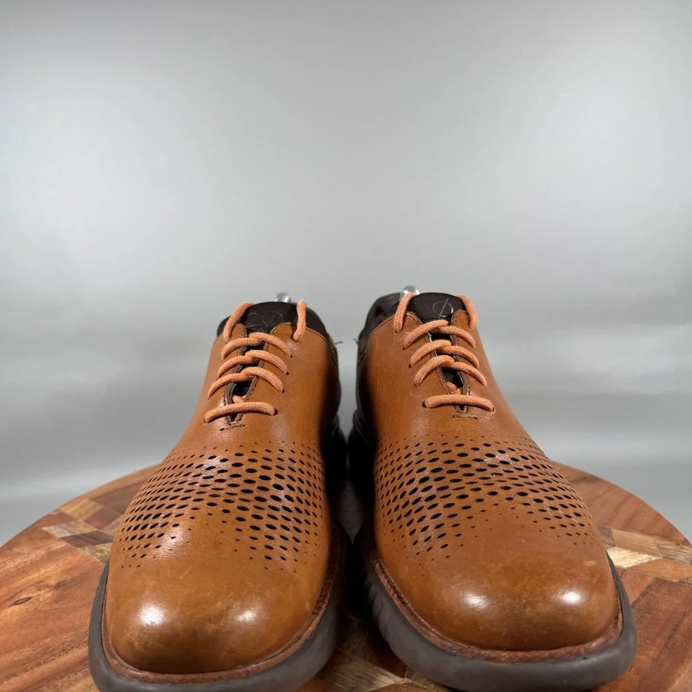 Cole Haan 2.ZEROGRAND Laser Wingtip Oxford Mens 9.5M British Tan Leather‎ C25351